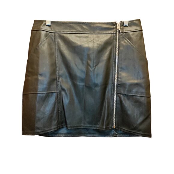 Express Black Faux Leather Mini Skirt* Side Zipper*Sissy*Femboy*Size 12*VGC - Picture 1 of 7